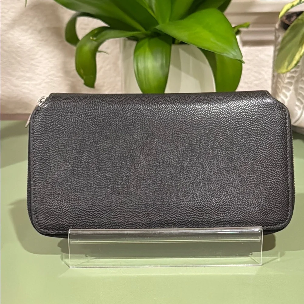 Cartier Black Leather Zip Around Wallet